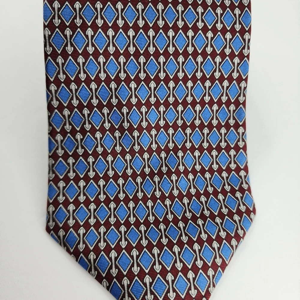 BROOKS BROTHERS MAKERS Blue & Red Silk Tie. - Picture 6 of 6